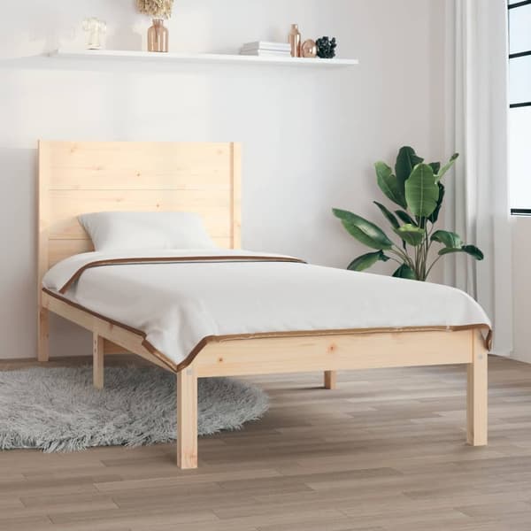 vidaXL Sängram massivt trä 90x190 cm