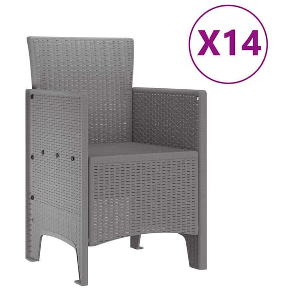 vidaXL 9-delat trädgårdsmöbelset med kuddar Anthracite Poly Rottning