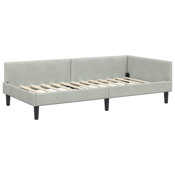 vidaXL Sängram Ljusgrå 80 x 200 cm Sammet och konstruerat trä