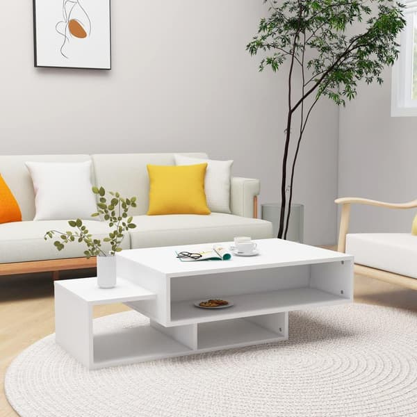 vidaXL Soffbord vit 105x55x32 cm spånskiva