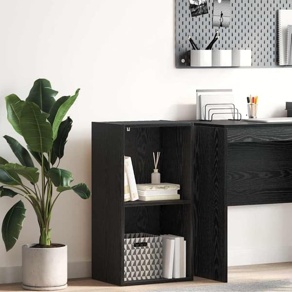 vidaXL Bokhylle Svart Eik 40 x 30 x 77 cm Konstruert tre