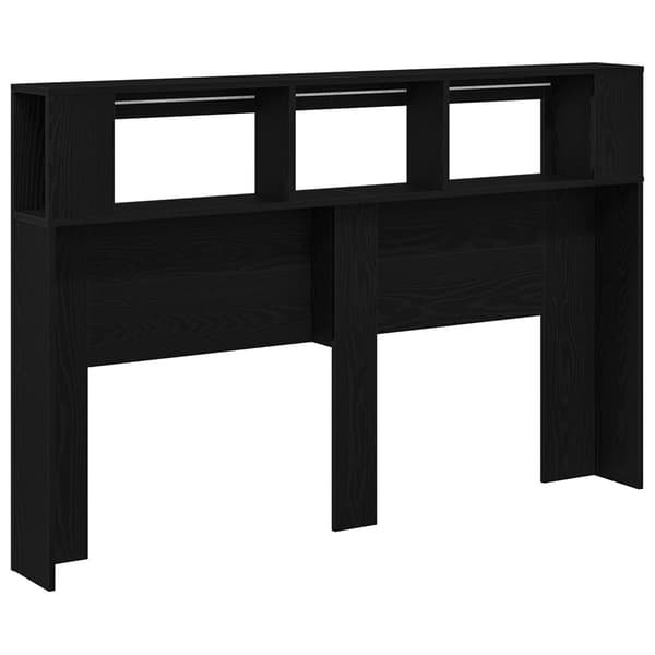 vidaXL LED Hodegavl Svart eik 160 x 18,5 x 103,5 cm Konstruert tre