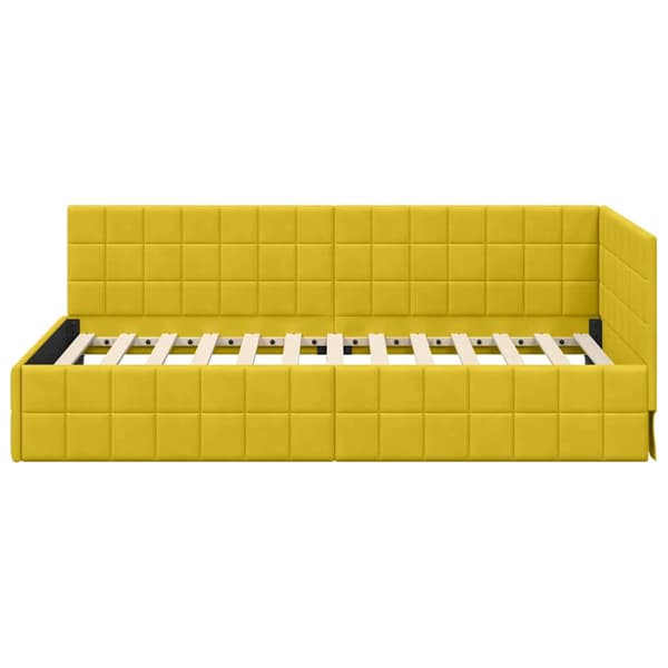 vidaXL Hörnssängram Gul 100 x 200 cm Sammet