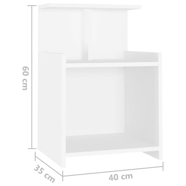 vidaXL Nattbord hvit 40x35x60 cm sponplate