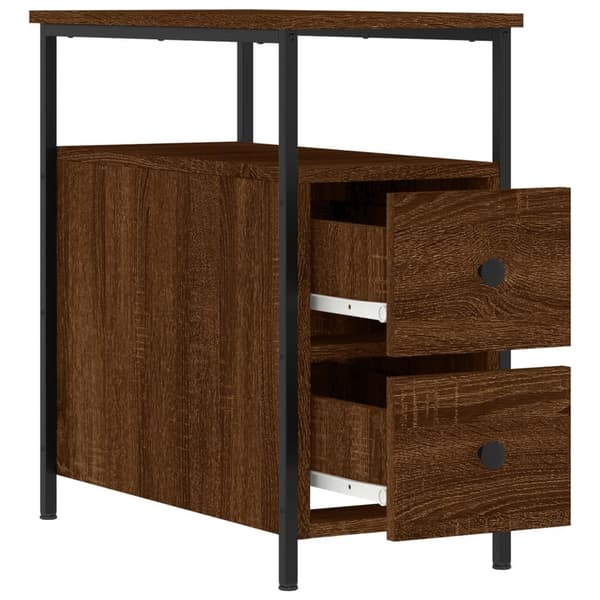 vidaXL Nattbord 2 stk brun eik 30x60x60 cm konstruert tre