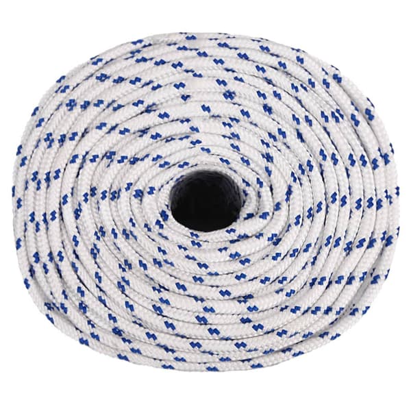 vidaXL Båttau hvit 6 mm 250 m polypropylen