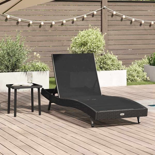 vidaXL Solstol 2 pcs Svart konstrotting