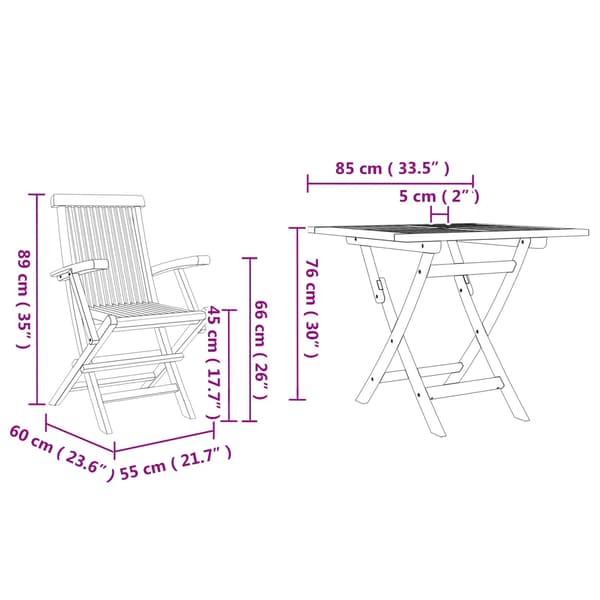 vidaXL Hage Spisegruppe 3 pcs Brun Solid akasietre