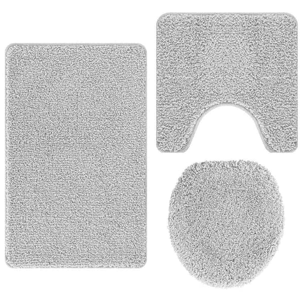 vidaXL Badmatta 3 pcs Grå 50 x 50 cm Polypropylen