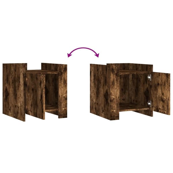 vidaXL Nattbord røkt eik 45x50x50 cm konstruert tre