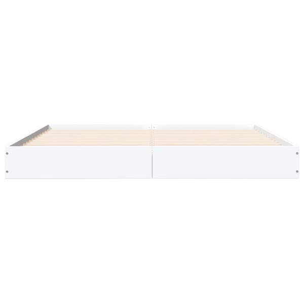 vidaXL Sängram vit 150x200 cm konstruerat trä