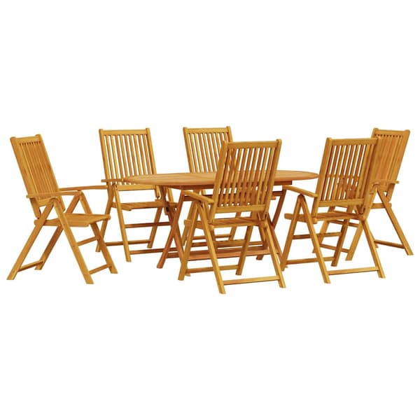 vidaXL Hage Spisegruppe 7 pcs Brun Solid akasietre