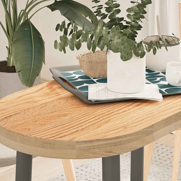 vidaXL Bordplate 80x40x4 cm oval heltre eik