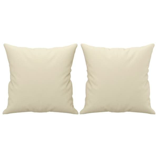 vidaXL 2-sits soffa med prydnadskuddar gräddvit 140 cm konstläder