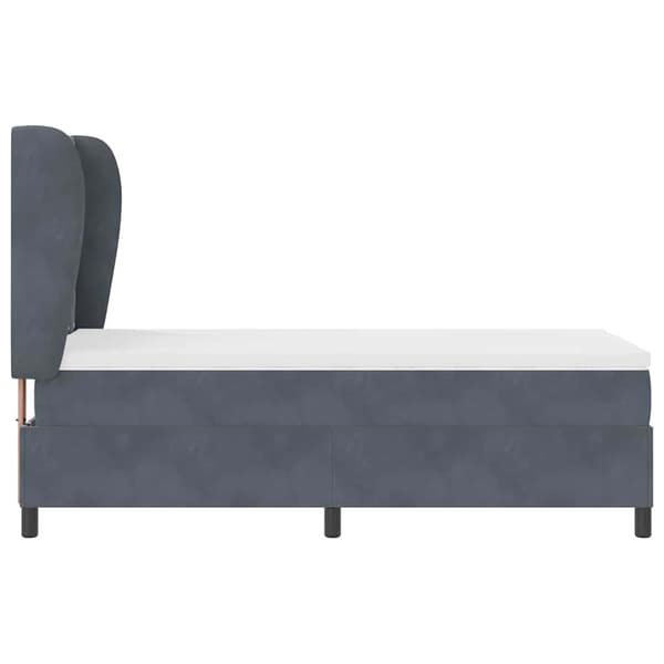 vidaXL Bäddfjäder med madrass Mörkgrå 200 x 90 cm Sammet