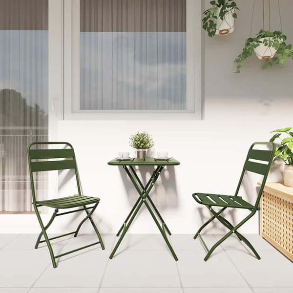 vidaXL Fällstol för trädgård 2 pcs Grön 42 x 52 x 82cm