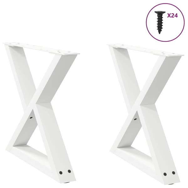 vidaXL Soffbordsben 2 st vit 50x(42-43,3) cm stål