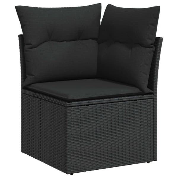vidaXL Trädgårdsoffset 13 pcs Svart konstrotting