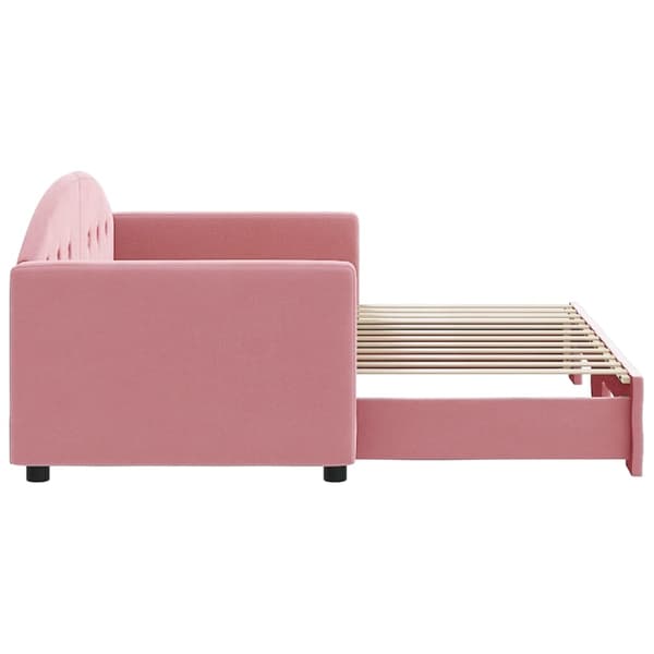 vidaXL Dagbädd utdragbar rosa 80x200 cm sammet