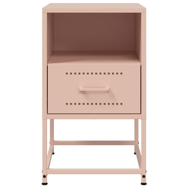 vidaXL Sängbord 2 st rosa 36x39x60,5 cm stål