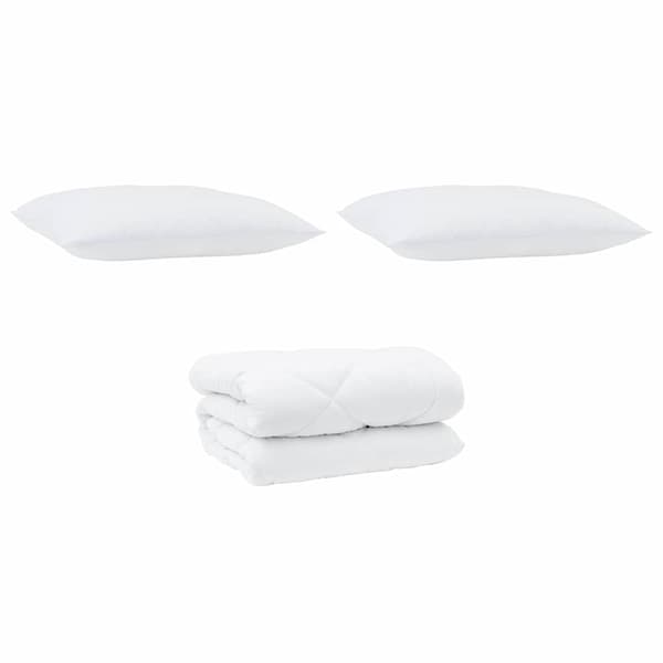 vidaXL Vinter Täcke med kudde 3 pcs Vit Mikrofiber