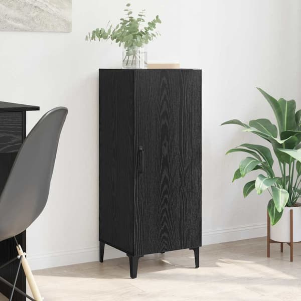 vidaXL Serviesskap Svart Eik 34,5 x 34 x 90 cm Konstruert tre