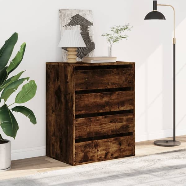 vidaXL Kommode røkt eik 60x41x76 cm konstruert tre