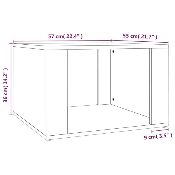vidaXL Nattbord brun eik 57x55x36 cm konstruert tre