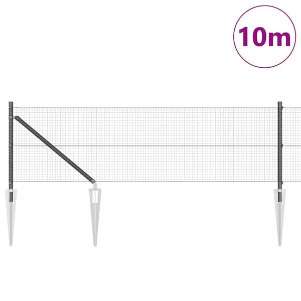 vidaXL Gjerde med innlegg. Grå 0.8 x 10 m Stål