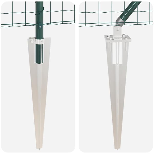 vidaXL Gjerde med stolpe grønn 1 x 25 m Stål og PVC