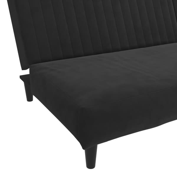 vidaXL Bäddsoffa 2-sits svart sammet