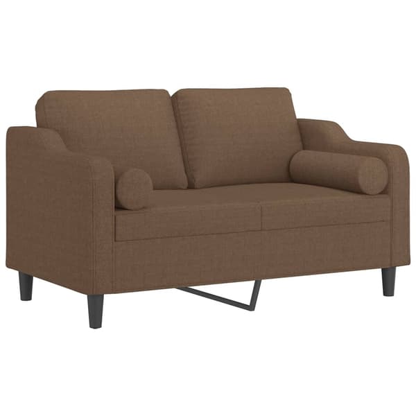 vidaXL 2-sits soffa med prydnadskuddar brun 120 cm tyg