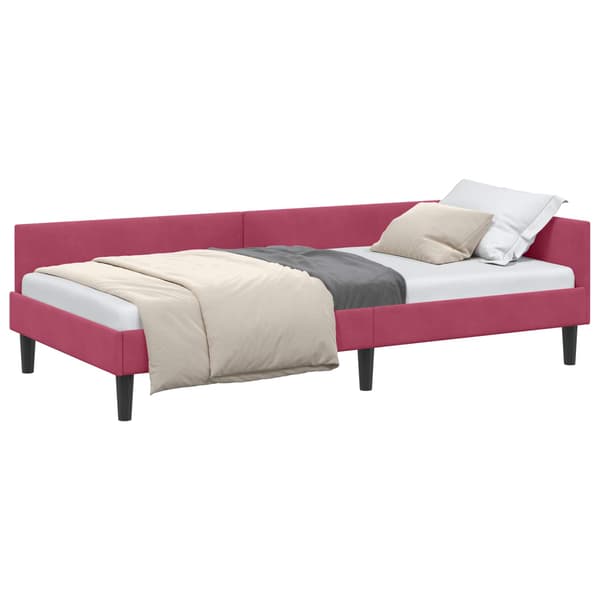 vidaXL Hörnssängram Vinröd 100 x 200 cm Sammet