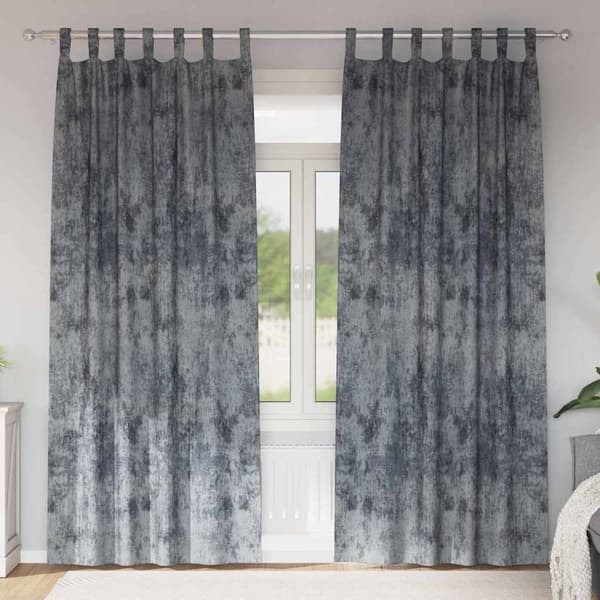 vidaXL Sammetsgardiner 2 pcs Silvergrå 260 x 140 cm Sammet
