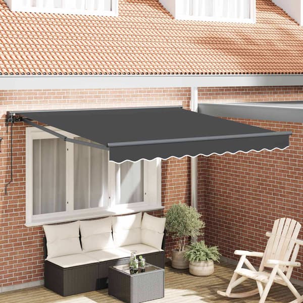 vidaXL Markisram Antracit 350 x 250 cm Polyester med PU-beläggning