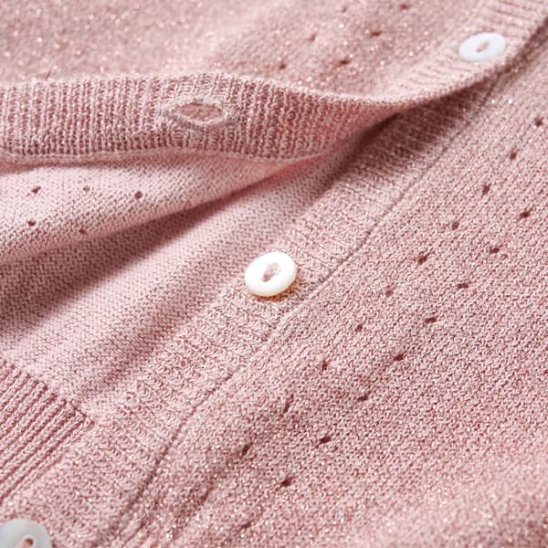 vidaXL Stickad kofta för barn mjuk rosa 104