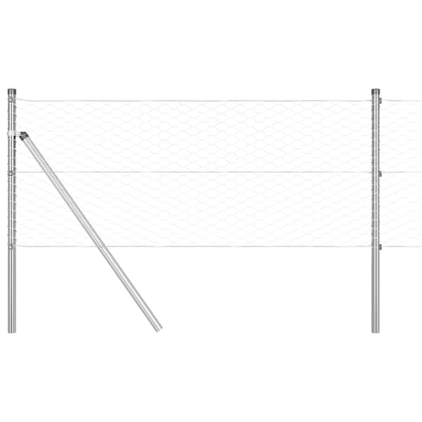 vidaXL Gjerdepåle sølv 10 x 0,6 m (36 mm mesh) Stål