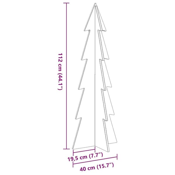 vidaXL Julgran trä vit 112 cm massiv furu