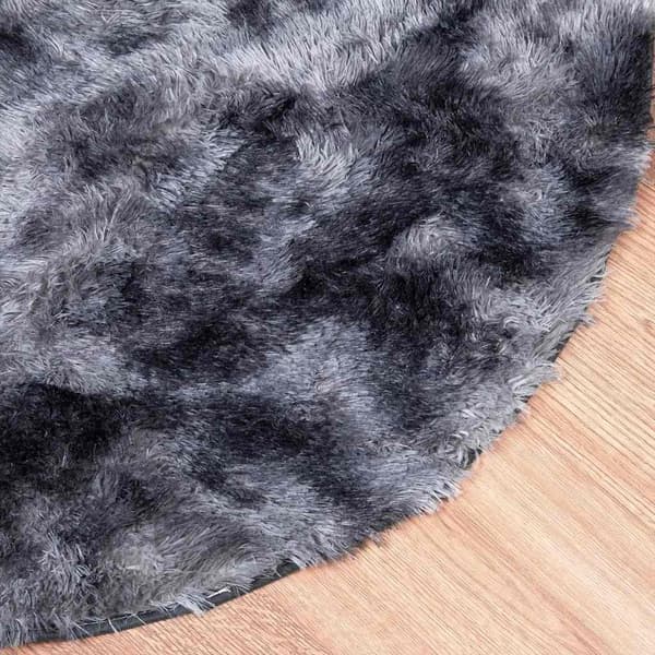 vidaXL Flossteppe med lang luv NAVARRA mørkegrå 200x200 cm polyester