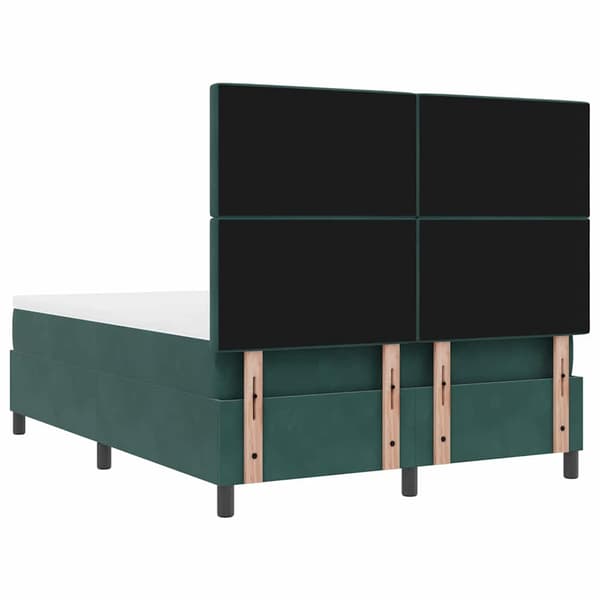 vidaXL Bäddfjäder med madrass Mörkgrön 140 x 200 cm Sammet