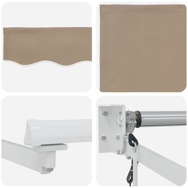vidaXL Utfällbar markis Beige 400 × 300 cm Polyester och aluminium