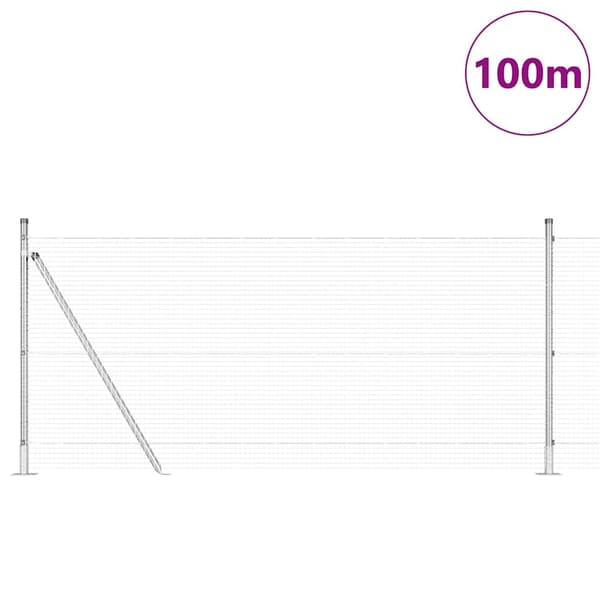 vidaXL Gjerde med innlegg. sølv 1 x 100 m Stål