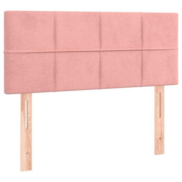vidaXL Ramsäng med madrass rosa & LED 100x200 cm sammet