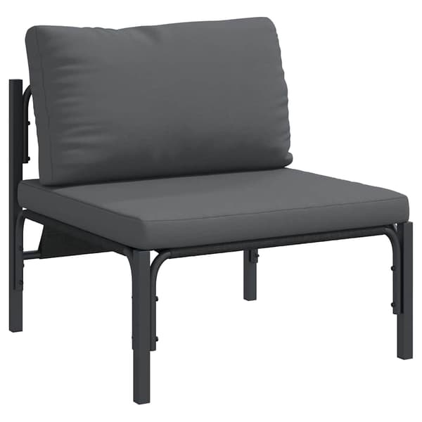 vidaXL Hagesofa Set med pute 4 pcs Antrasitt Stål