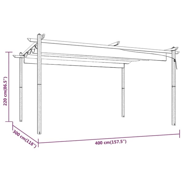 vidaXL Markis Vit 3 x 2,5 m Metall