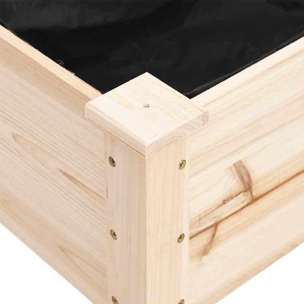 vidaXL Odlingslåda med foder 71x37x76 cm massivt granträ