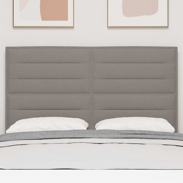 vidaXL Sänggavel Linjer Design Gråbrun 140 cm Tyg