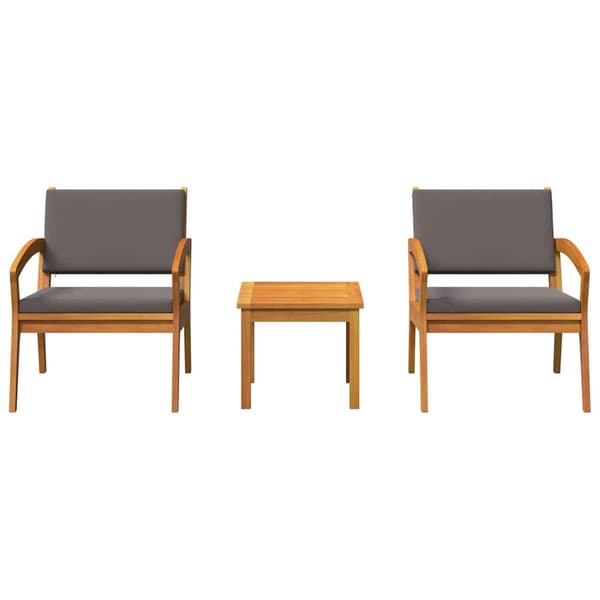 vidaXL Bistroset med kudde 3 pcs Brun Polyester