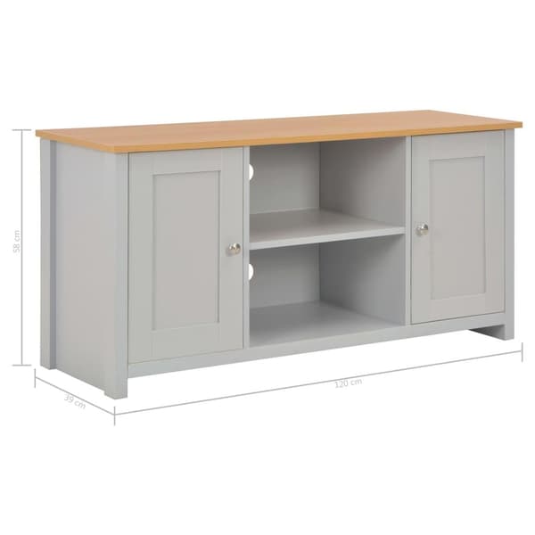 vidaXL TV-benk grå 120x39x58 cm