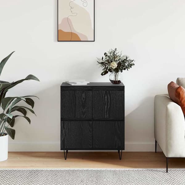 vidaXL Serviesskap Svart Eik 60 x 35 x 70 cm
